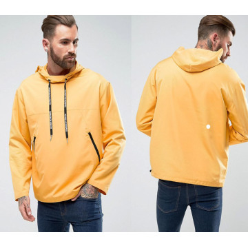 Yellow Round Collar Pullover Loose Hoodie